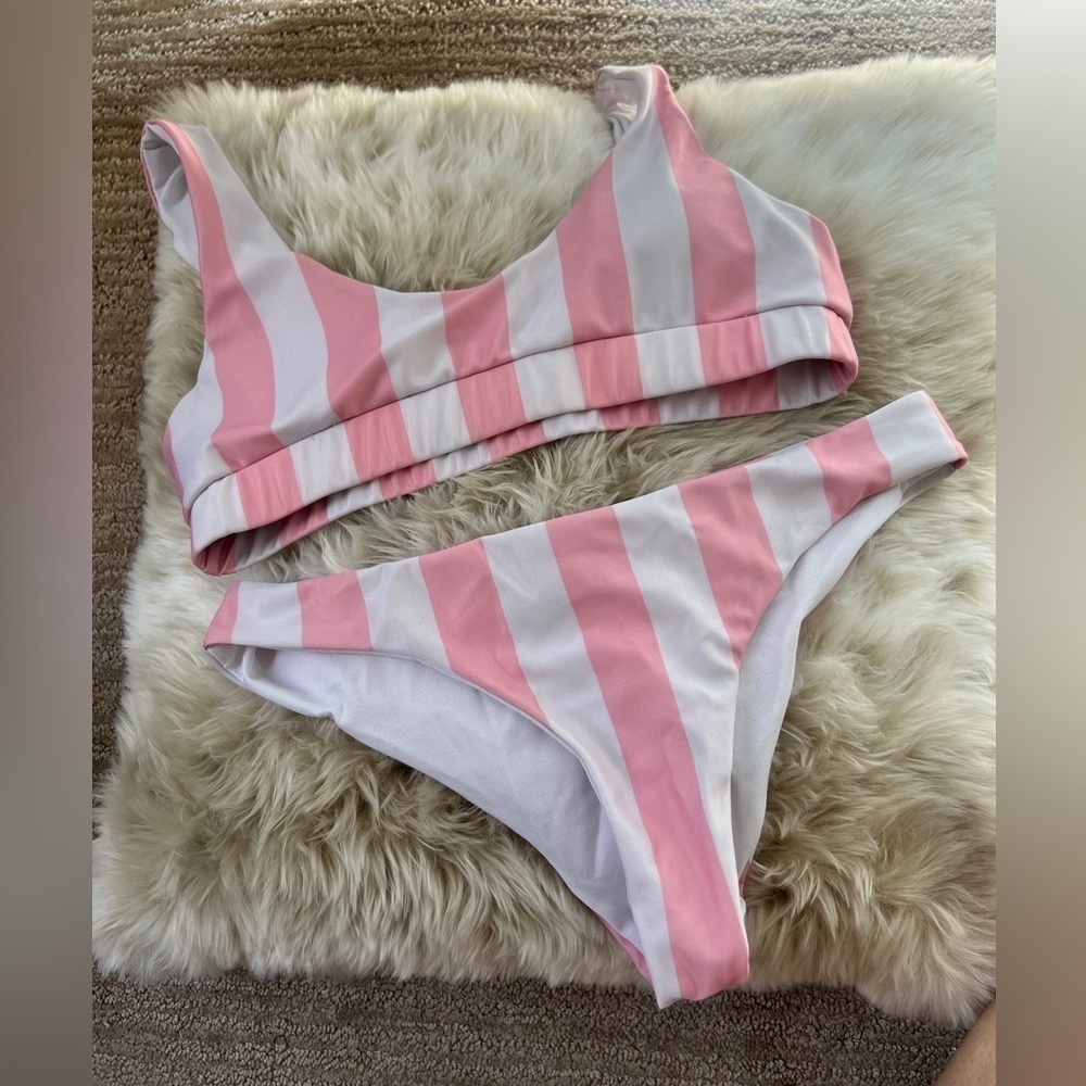 Pink & white - bikini size M